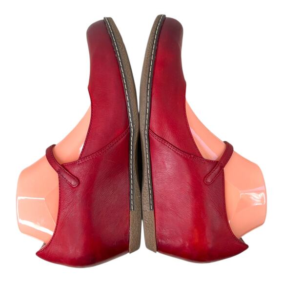 DANSKO Loralie Mary Jane Wedge in Red Burnished Nubuck Leather Women's 9.5 / 10 - Picture 5 of 14